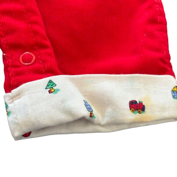 Vintage OshKosh B’Gosh Trains Vestbak Overalls Outfit Size 6-9M - Picture 4 of 13